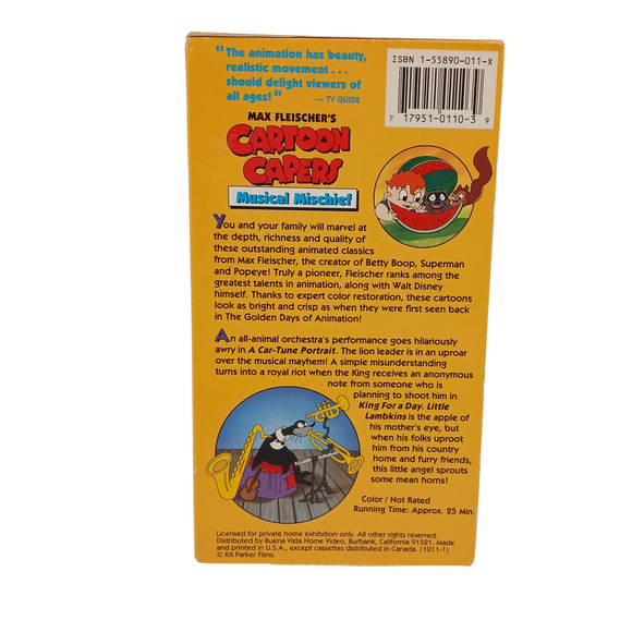 Max Fleischer’s Cartoon Capers Vol. 6 VHS Musical Mischief RARE 1990s Animation - Picture 2 of 6